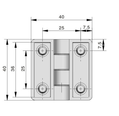 Rotation External Cabinet Door Hinges Zinc Alloy For Tool Box
