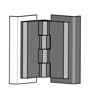 Black Chrome Plated Door Hinges Electrical Size 60mm Panel Screw Type