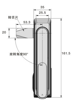 Powder Coated Stainless Steel Cabinet Lock Swing Door Handle Lock