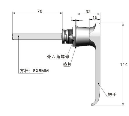 Keyless 304 Stainless Steel Handle Lock Powder Coated ISO Certificate