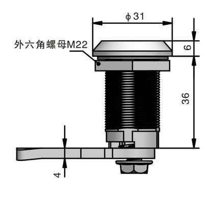 Triangle Square Cylinder Cam Quarter Turn Lock ODM High Security