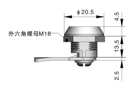 ISO Quarter Turn Lock Chrome Plating Industrial Electrical Cabinet Cam Locks