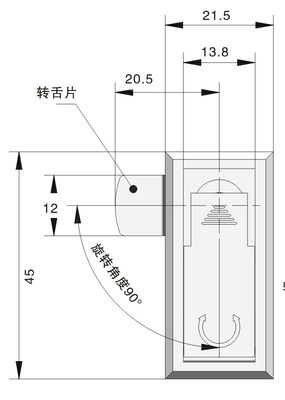 Black ODM Electrical Panel Locks Chrome Surface Cabinet Magnetic Lock