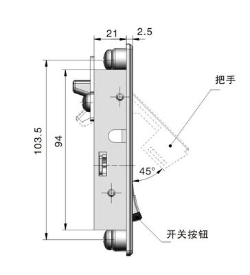 Plane Zinc Alloy Lock Standard Styles Electrical Cabinet Hardware