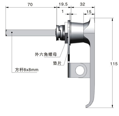 Padlockable L Handle Lock ODM Industrial Cool Room Door Locks