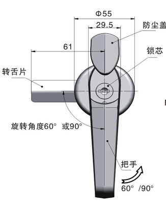 Industrial Keyless Gate Handle Lock Chrome Plating ISO Certificate