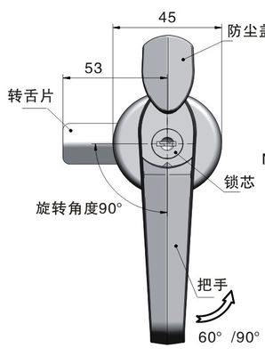 Waterproof Garage Door Handle Lock Zinc Alloy Industrial ZDC Material