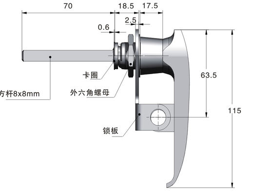 L Thread Door Handle Safety Lock Padlockable Cylindrical Door Lock