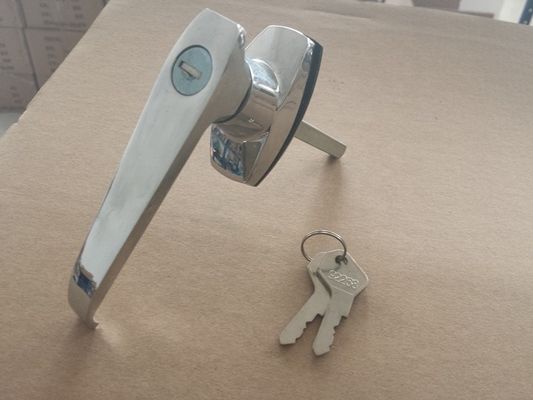 Metal Cabinet L Handle Door Lock Set Zinc Alloy Swing Handle With Spindle