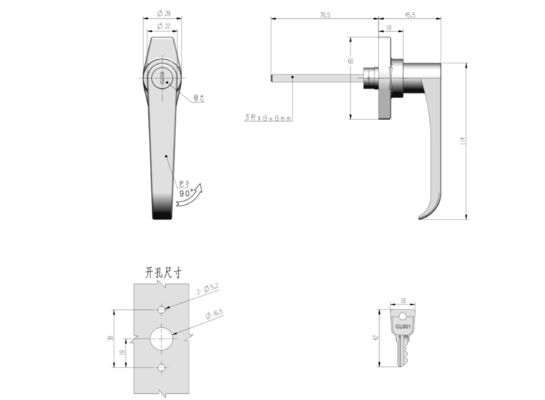 Garage Door Cabinet Handle Lock OEM Easy To Install For ToolBox