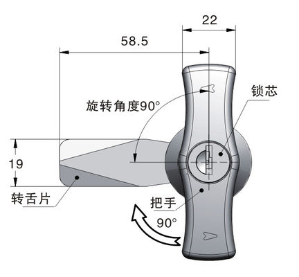 Meigu MS325 metal handle cabinet lock t handle cabinet compression lock t- handle  door lock