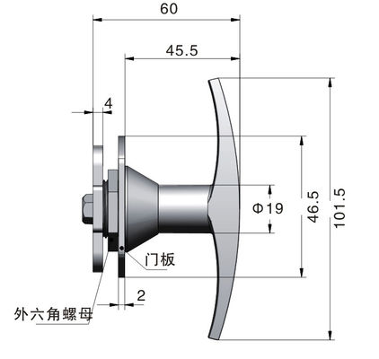 Meigu MS307 Zinc Alloy Latch Door Handle Lock Base Lock Industrial Metal Cabinet T Handle Lock