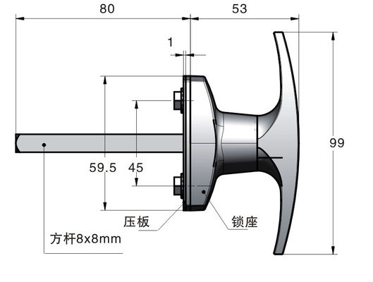 MEIGU MS316-A-1 Chrome Plated T Handle Locking Doorhardware T Shape Handle Gate Lock Shed Door