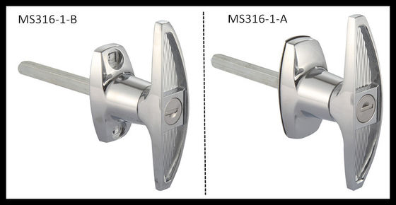 Doorhardware T Handle Garage Door Lock Bright Chrome Plated ROHS Certificate