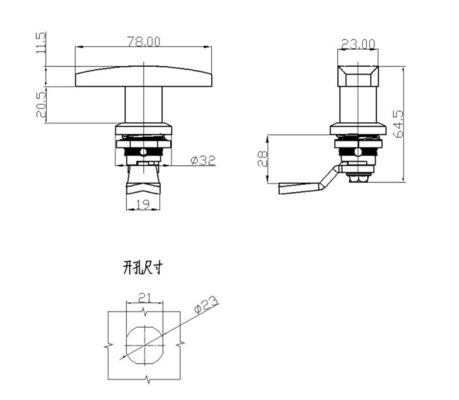 RV Trailer T Handle Lock Electric Box Cabinet Lock Toolbox Lock