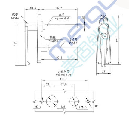 Safety Protect Garage Door Handle Lock Silver Steel Cabinet Lock