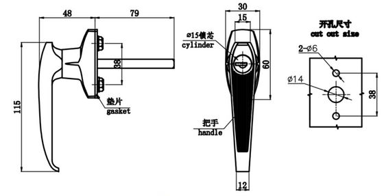 ODM Replacement Garage Door Handle Lock Zinc Alloy Keyless Metal Cabinet Lock