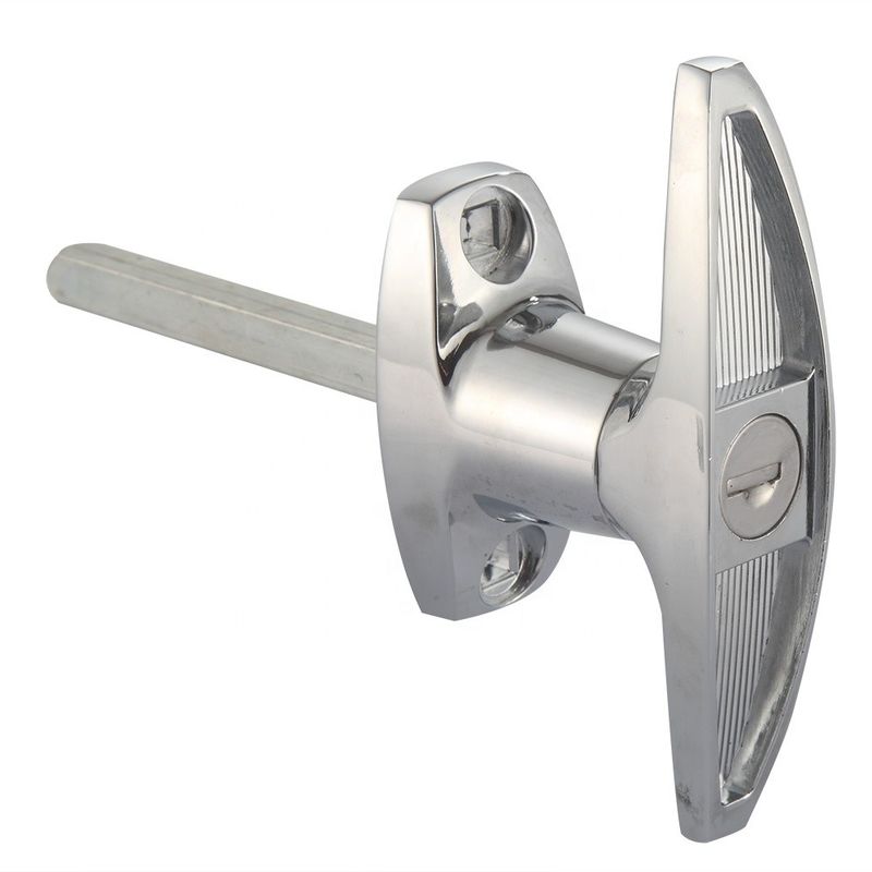 Doorhardware T Handle Garage Door Lock Bright Chrome Plated ROHS Certificate
